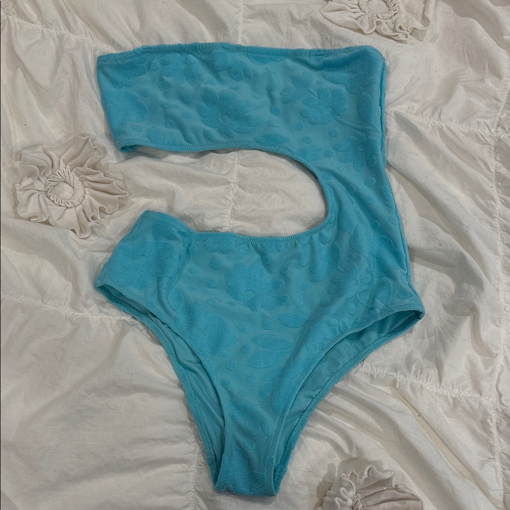 Aerie Blue Cutout One-Piece Swimsuit